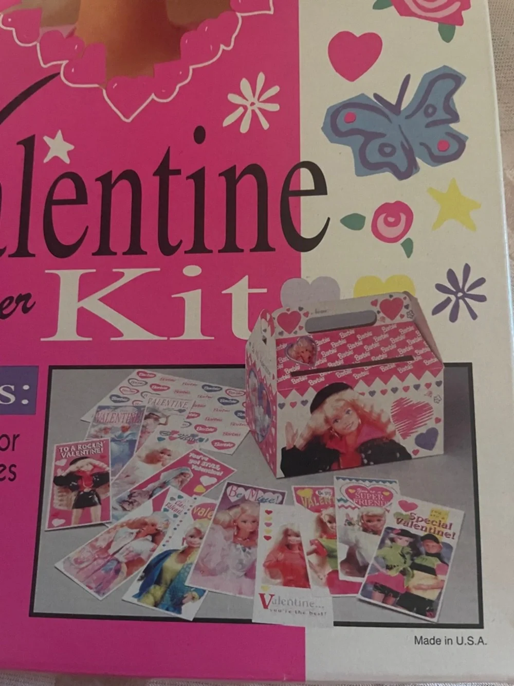 vintage 1992 Barbie Valentine Sticker Kit manufactured by Mello Smello
